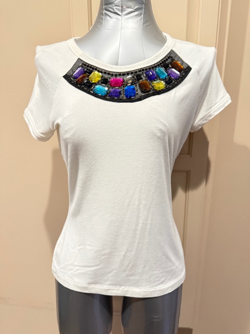 St. John jewel embellished top. Size small. short sleeved